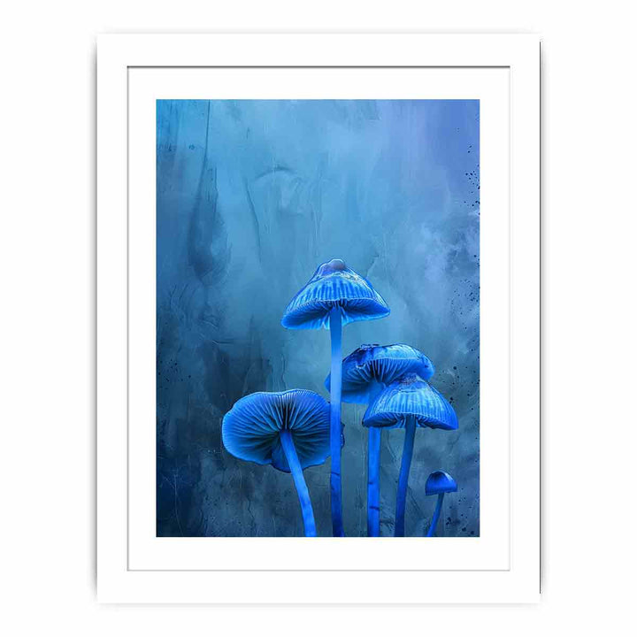 Blue Top Mushrooms Streched canvas