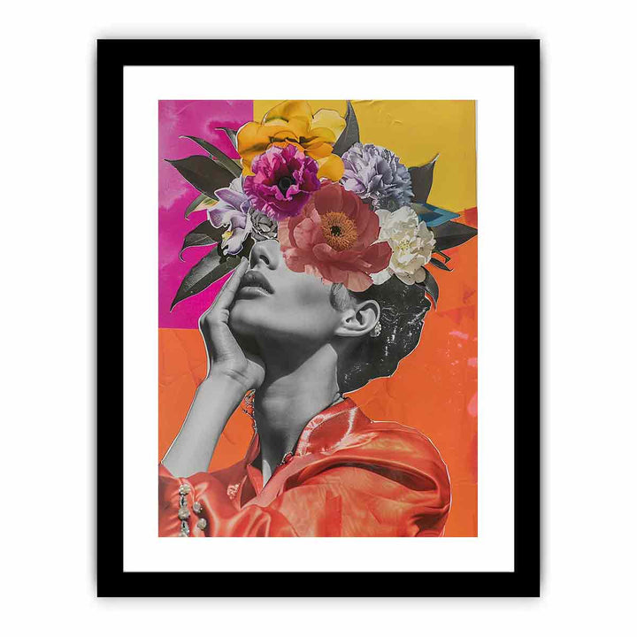 Flower Head Girl  Art Print