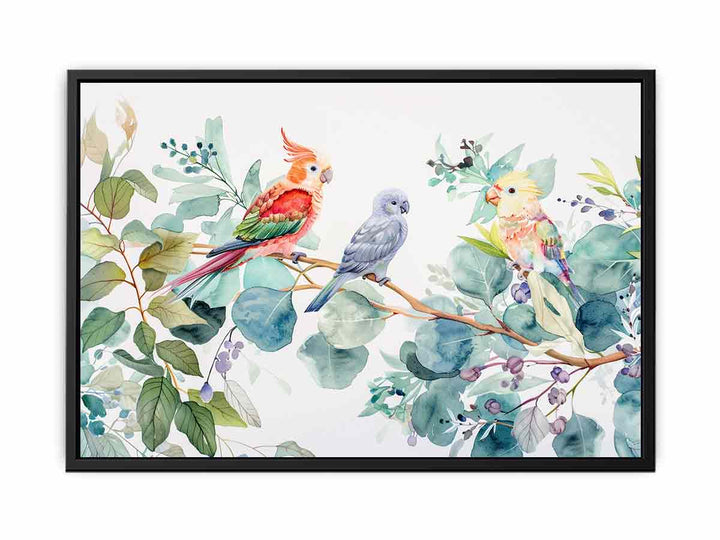 Birds On Eucalyptus  Painting