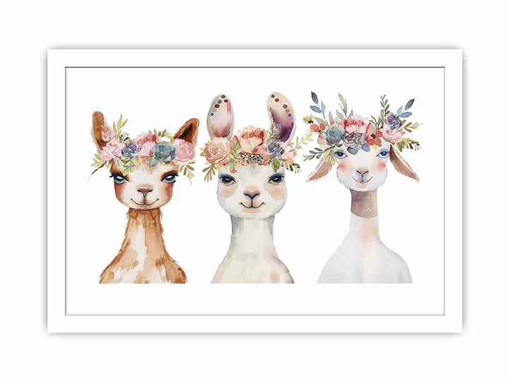 Cute Llama Streched canvas