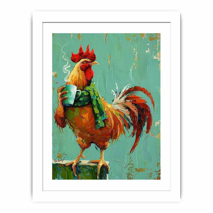 Rooster Streched canvas