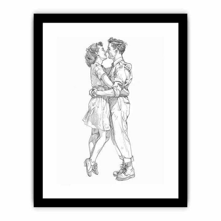 Couple  Kiss   Art Print