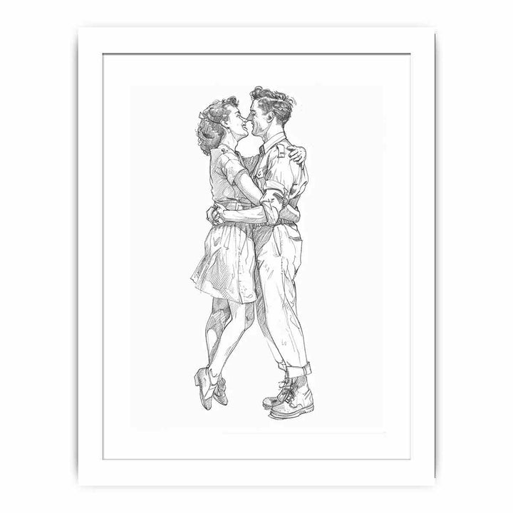 Couple  Kiss  Streched canvas