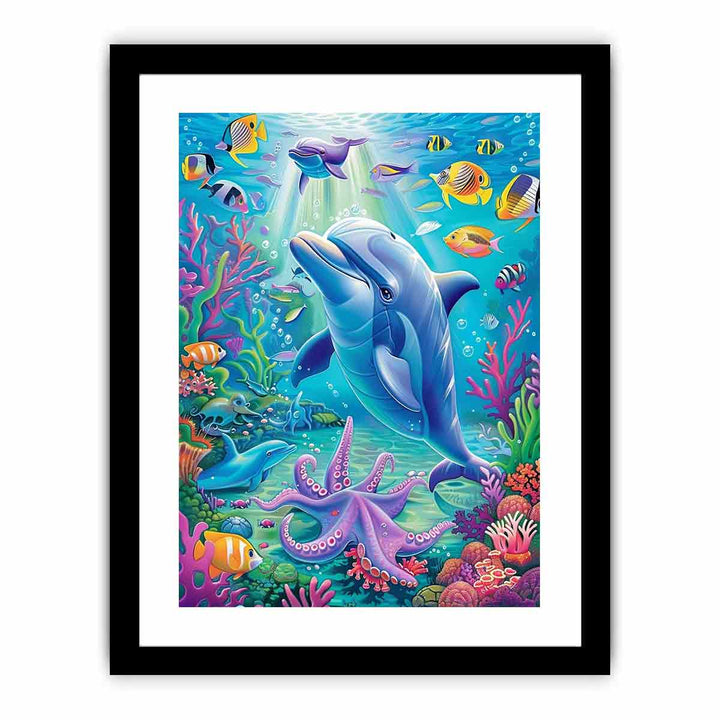 Joyful Dolphin  Art Print