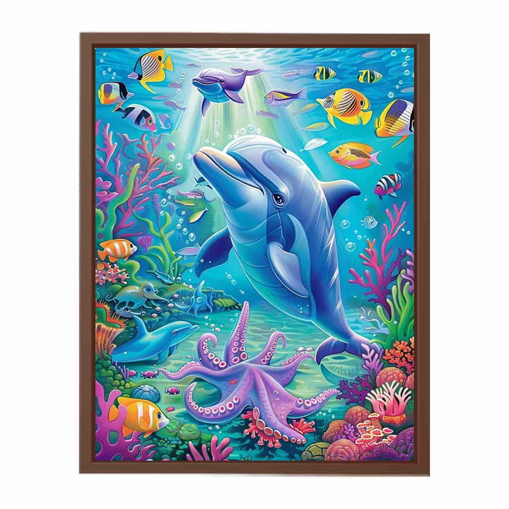 Joyful Dolphin  Poster