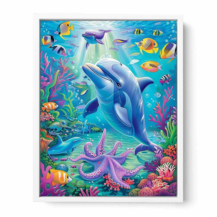 Joyful Dolphin Framed Print