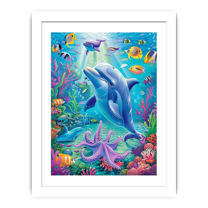 Joyful Dolphin Streched canvas