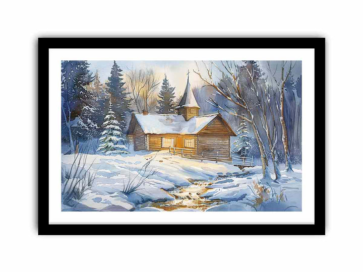 Chruch In Woods  Art Print