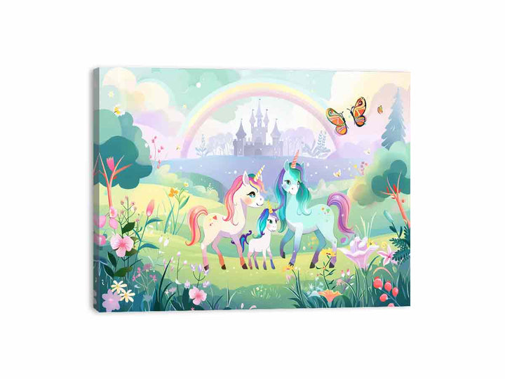 Three Uniconrs Canvas Print