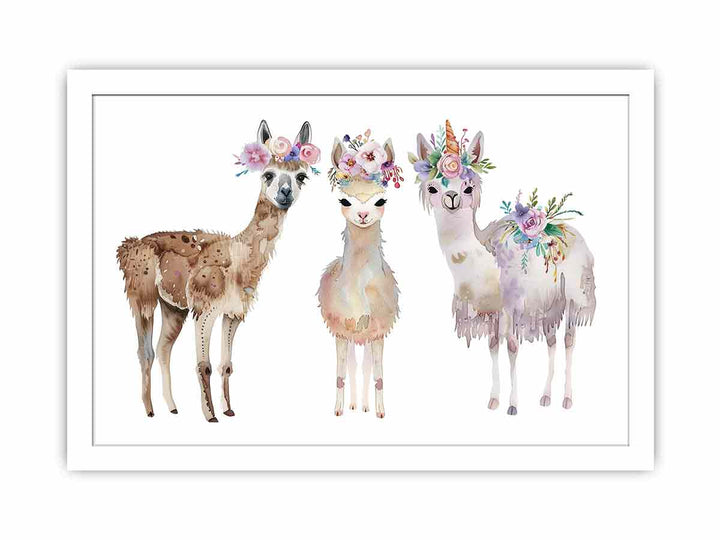 Three Llama Streched canvas