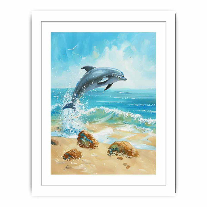 Playful Dolphin Streched canvas