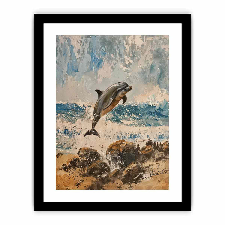 Playful Dolphin  Art Print