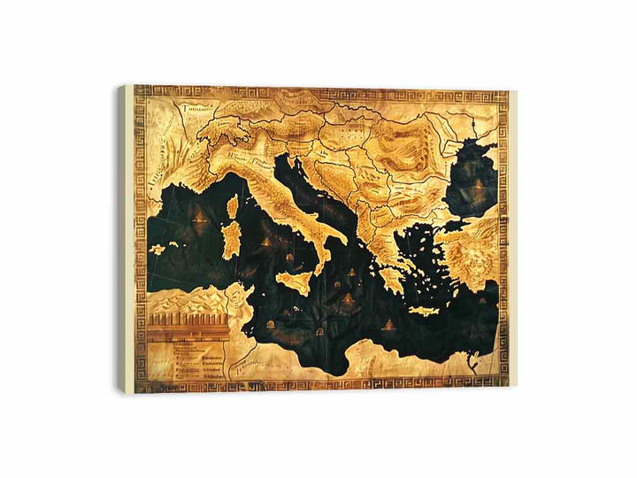 Map Of Macedonian Empire Canvas Print