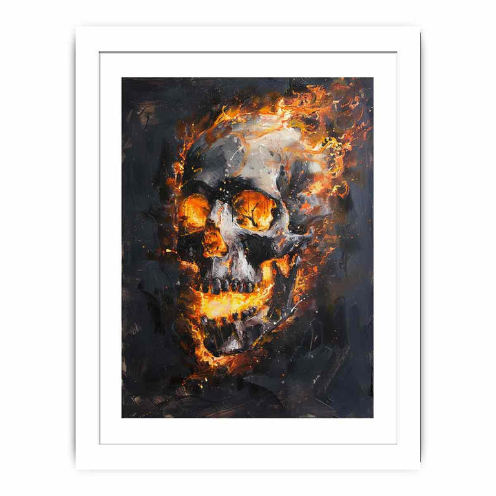 Skull on Fire Streched canvas