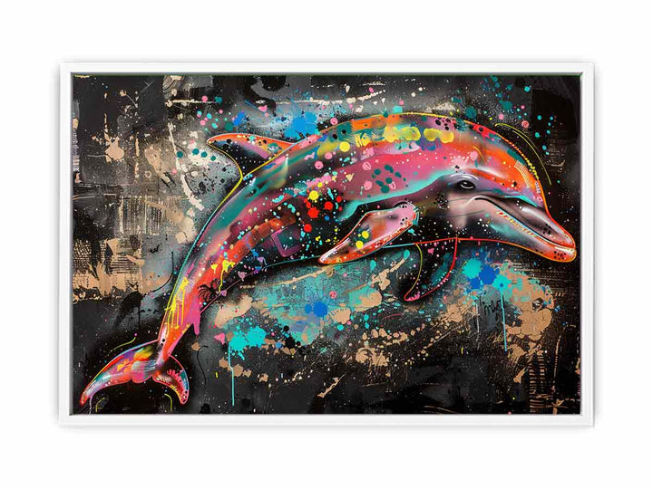 Dolphin Graffiti Framed Print