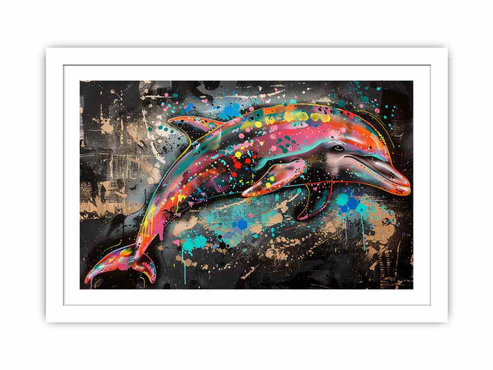 Dolphin Graffiti Streched canvas