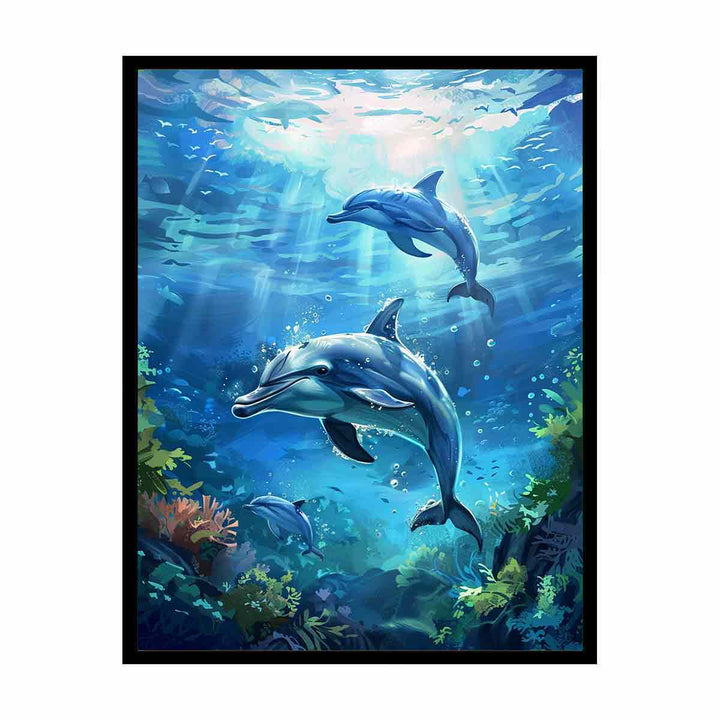 Dolphin Underwater  Painting