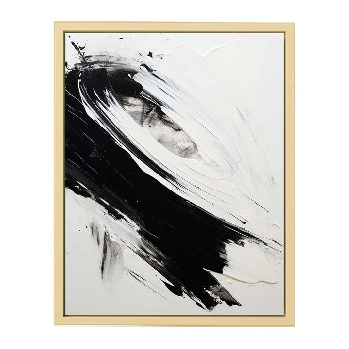 white black Abstract art print Framed Print