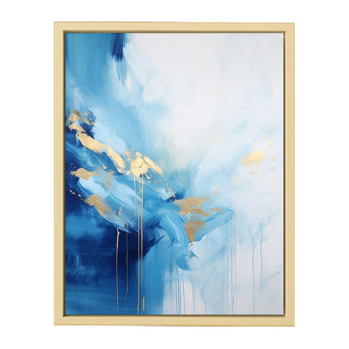 Blue Gold  Abstract Art Framed Print