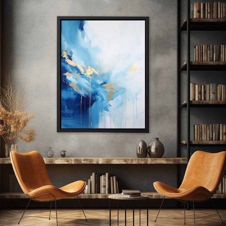 Blue Gold  Abstract Art 