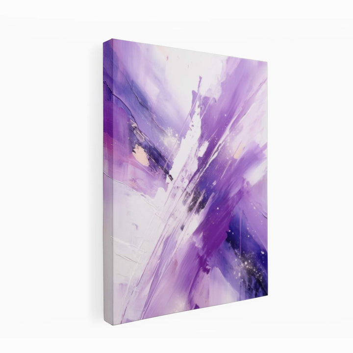 Purple  White Abstract Art 