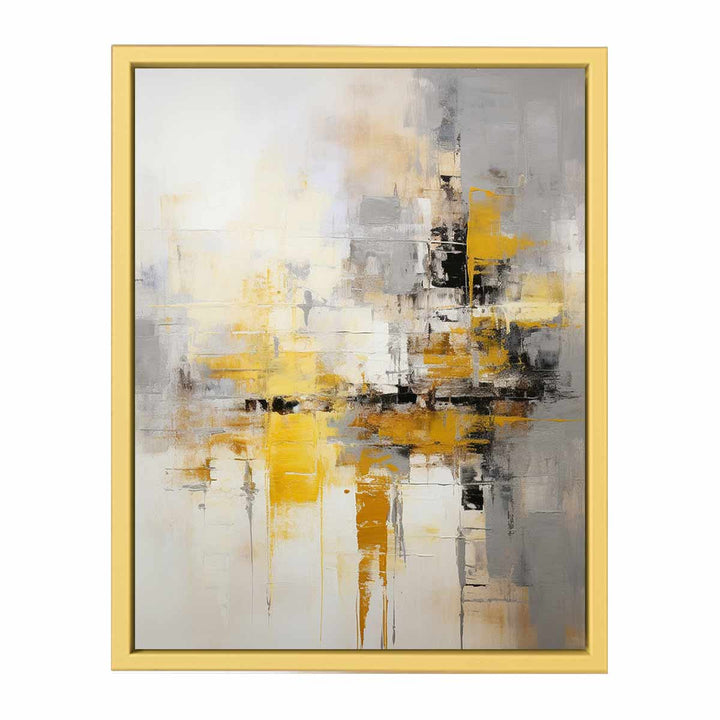 Yellow Black  Abstract Art  Poster