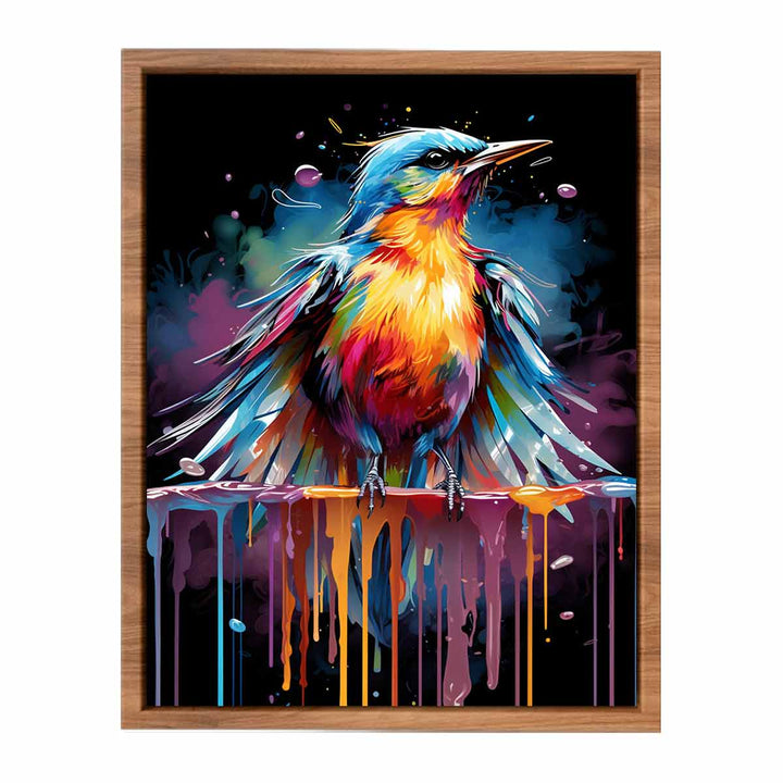 Bird Color  Drip Painting 