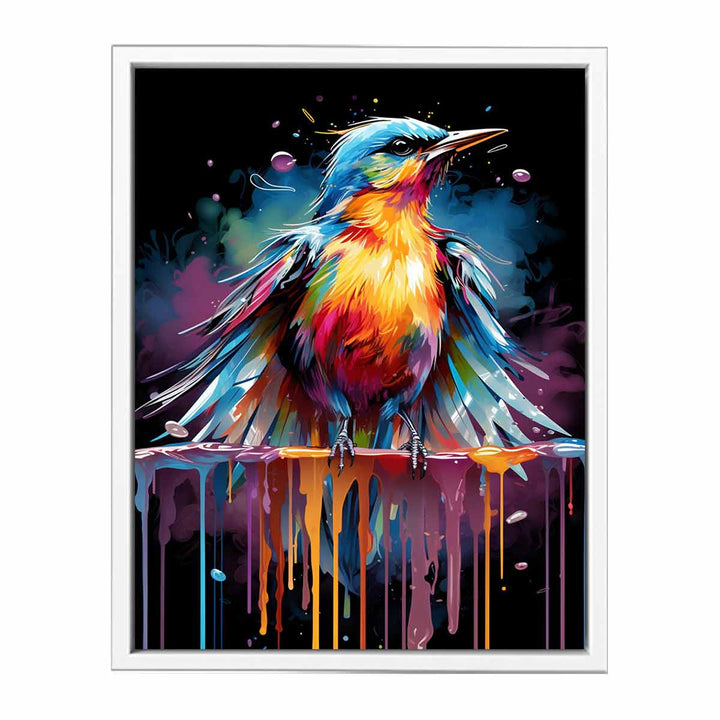 Bird Color  Drip Painting  Canvas Print