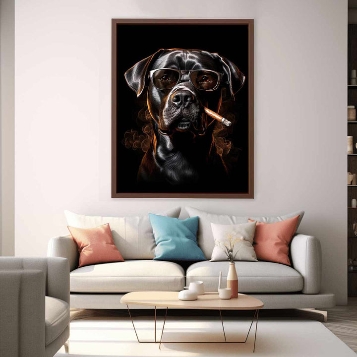 Smoking Dog Art 