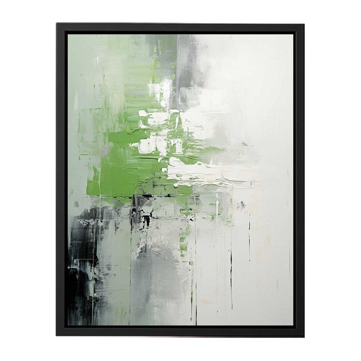 Green  Black Abstract Art 