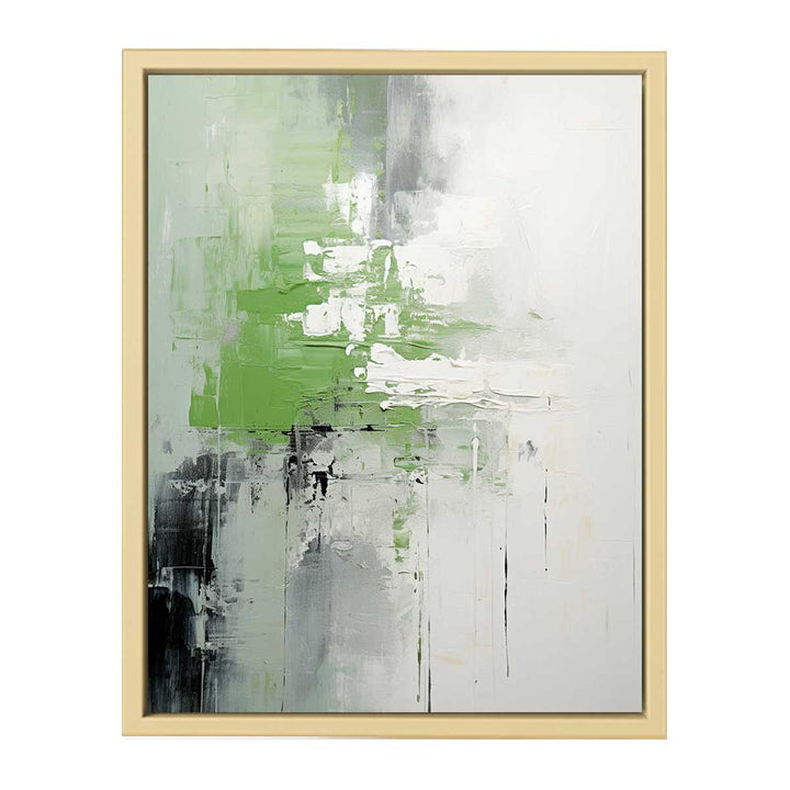 Green  Black Abstract Art Framed Print