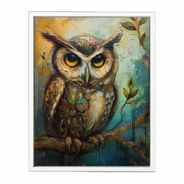 Owl Art Painting   Canvas Print