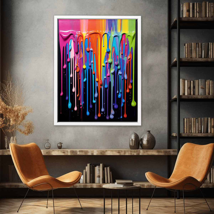 Black Dripping Color Art  