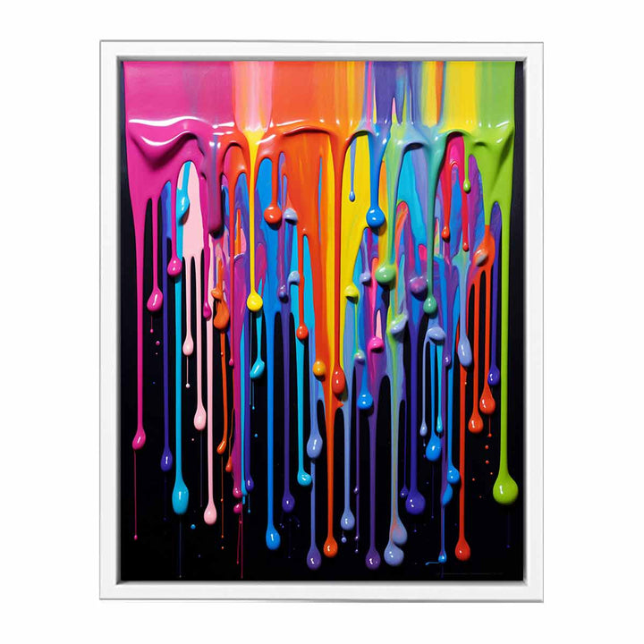 Black Dripping Color Art   Canvas Print