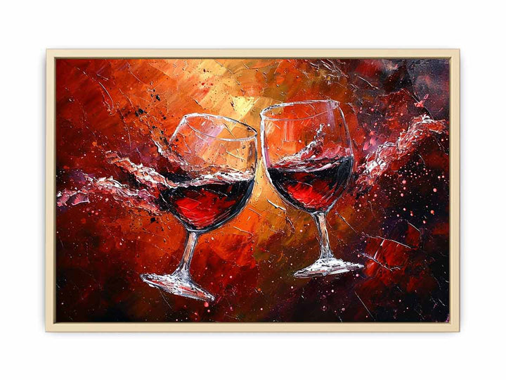 Red wine glass art Framed Print