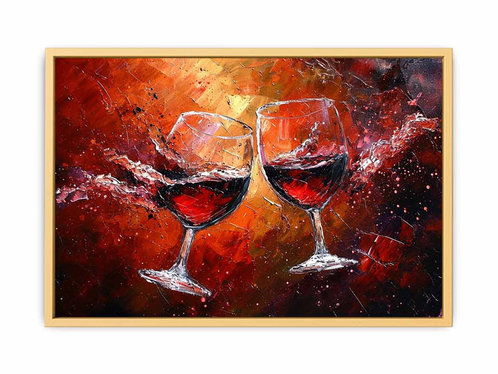 Red wine glass art  Poster