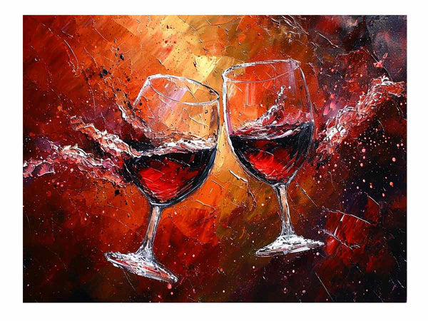 Red wine glass art 