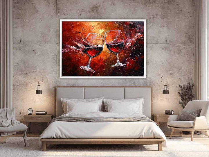 Red wine glass art 