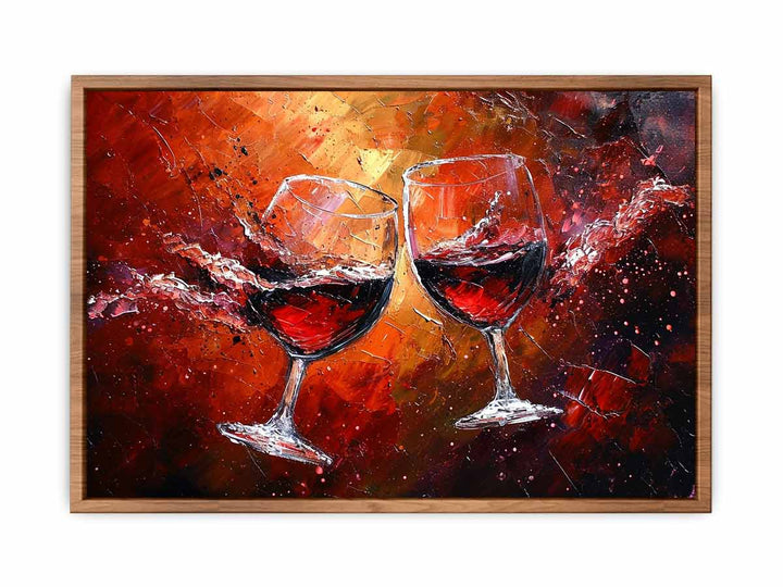 Red wine glass art  Painting