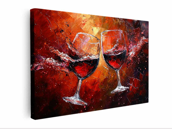 Red wine glass art 