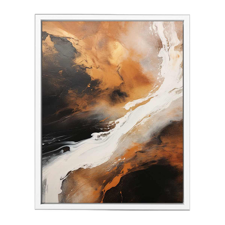 brown white black abstract art  Canvas Print