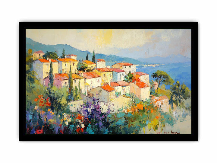 Seaside town Canvas Painting 