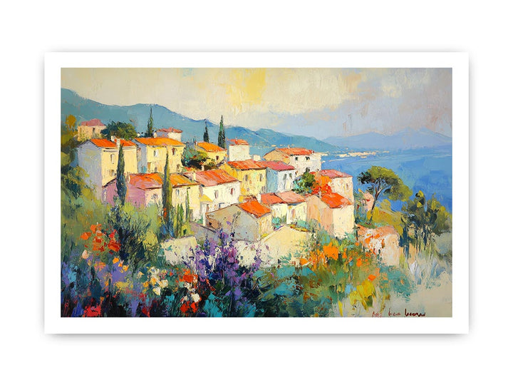 Seaside town Canvas Painting 