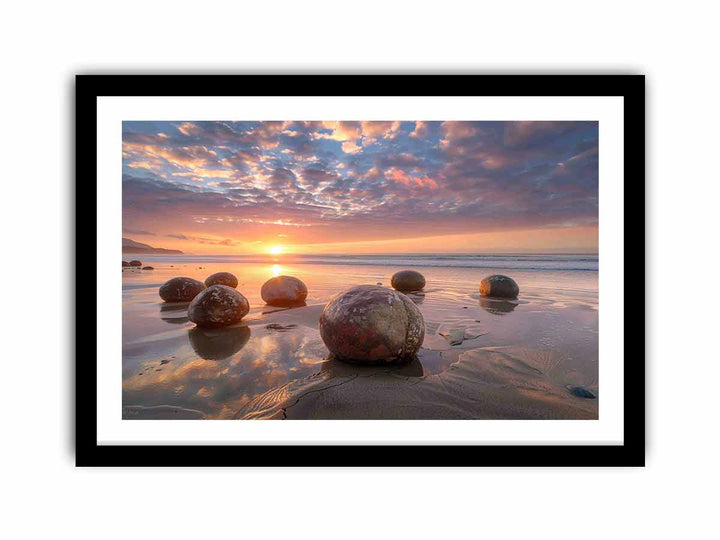 Moeraki Boulders Sunrise  Art Print