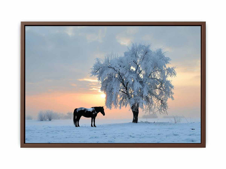 Horse In Winter   Poster