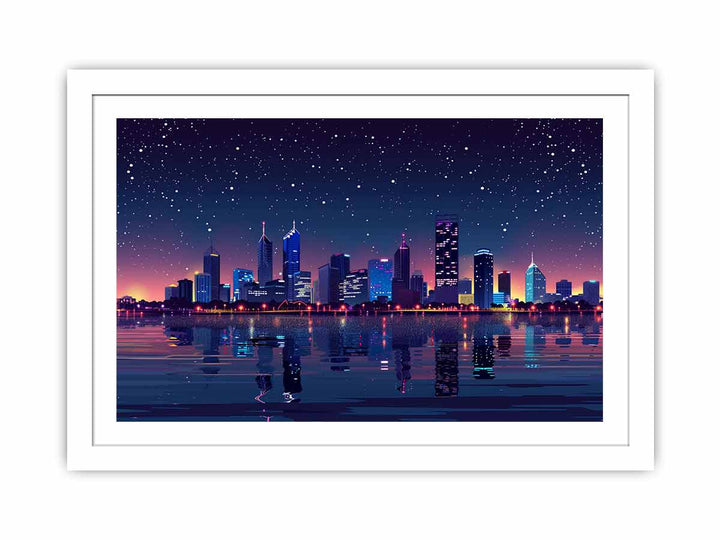 Perth Skyline Streched canvas