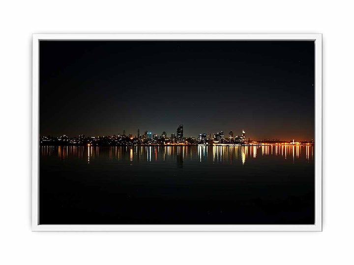 Perth In Night Framed Print