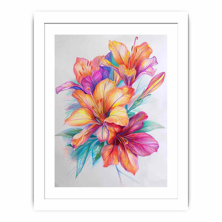 Colorful Flower  Streched canvas