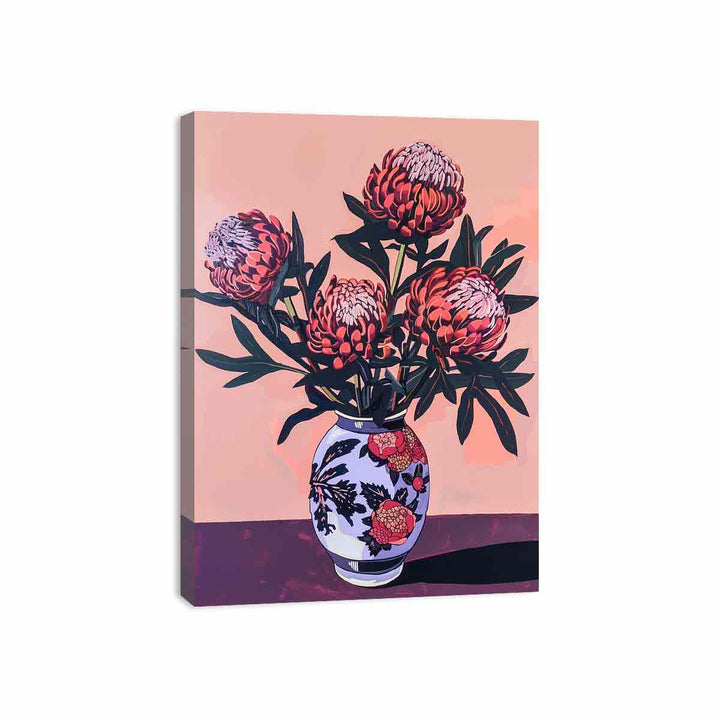 Red Waratah Flowers Canvas Print