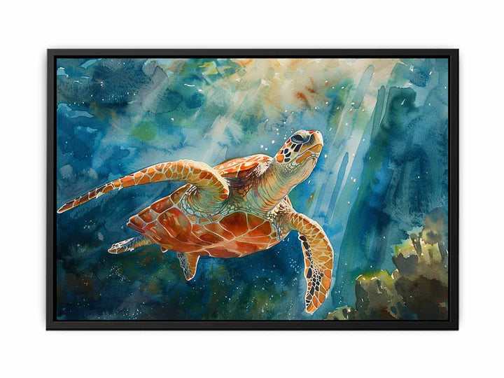 Turtle In Sea   Painting